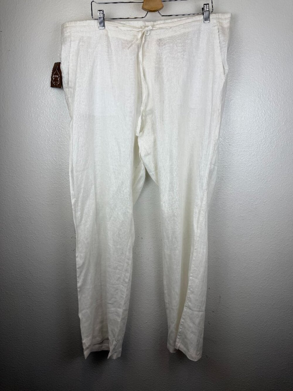 NWT Bruno 100% Linen Pants Lightweight Drawstring Mens in White XL  Beach Resort